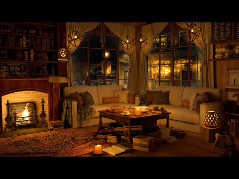 4K Cozy Coffee Shop ☕ Background Instrumental to Relax, Study, Work