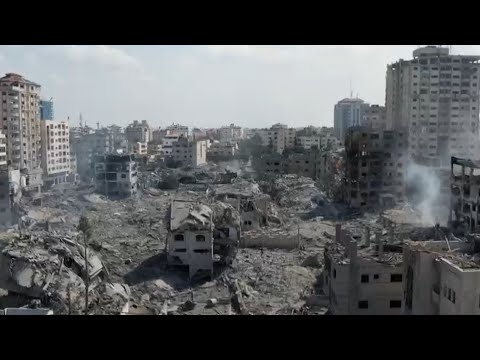 Drone video of destruction in Gaza