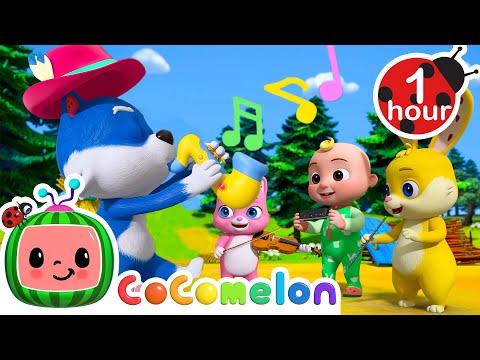 The Three Little Friends Learn Music (1 hour version) CoComelon Animal Time - Learning with Animals