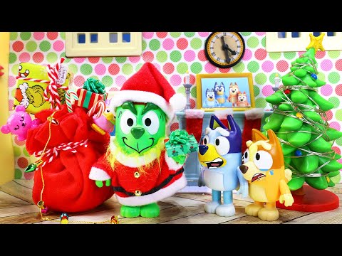 Bluey Toys How the Grump Stole Bluey and Bingos Christmas ! | Pretend Play with Bluey Toys