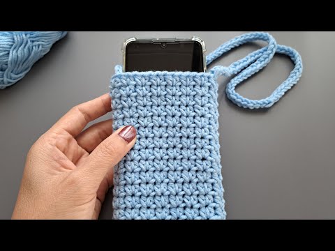 ฺBeautiful! Crochet Phone Bag Tutorial 2HDC Stitch. Step by step crochet tutorial.