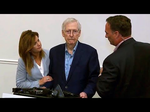 Mitch McConnell Appears to Freeze While Talking to Reporters