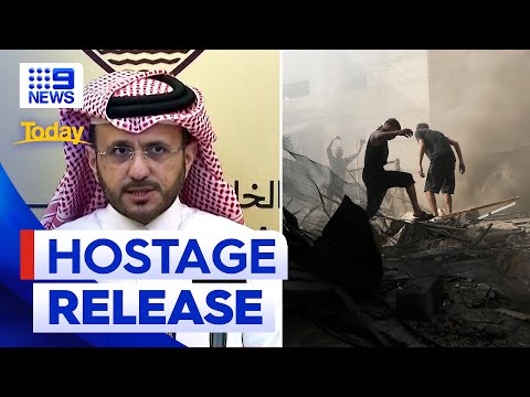 Gaza ceasefire: Israel-Hamas hostage handover imminent | 9 News Australia