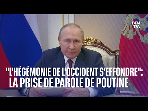 &quot;L'h&eacute;g&eacute;monie de l'Occident s'effondre&quot;: la prise de parole de Poutine en int&eacute;gralit&eacute;