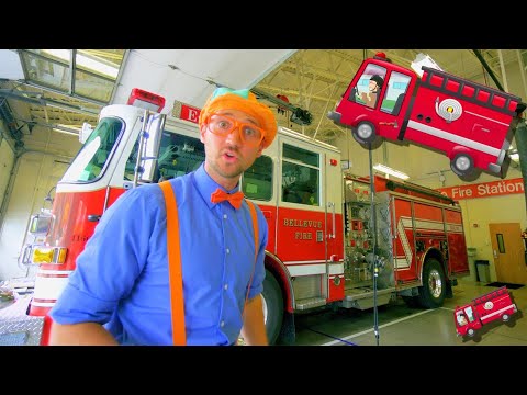 Blippi Explores the Fire Trucks for Children | Blippi Fire Truck Song | Play and Learn With Blippi