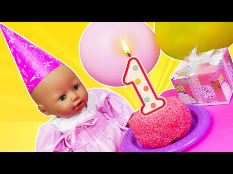 Happy birthday, baby Annabell doll! Cooking toy food for baby born doll &amp; Baby dolls videos for kids