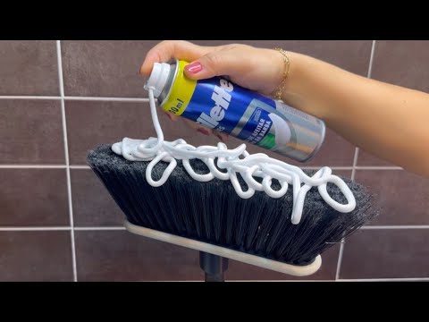 I put shaving cream on my broom  and you won't believe what happened