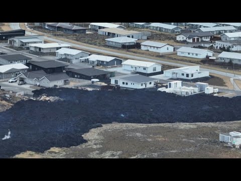 Lava near Iceland town of Grindavik following eruption | AFP