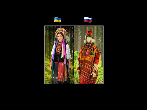 Ethnic Ukrainian &amp; Ethnic Russian traditional clothing comparison