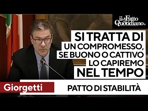 Giorgetti: &quot;Patto di stabilit&agrave;? Un compromesso. In alto o in basso lo capiremo nel tempo&quot;