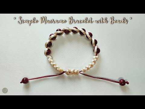 Simple Macrame Bracelet with Beads| Macrame Bracelet Tutorial