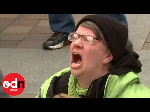 Woman screams as Donald Trump is sworn in as President