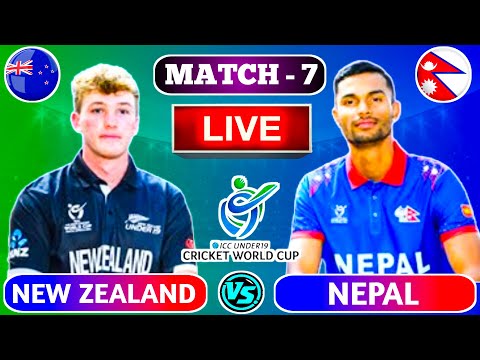 🔴Live: New Zealand U19 vs Nepal U19 Match-7 | today live cricket match | 