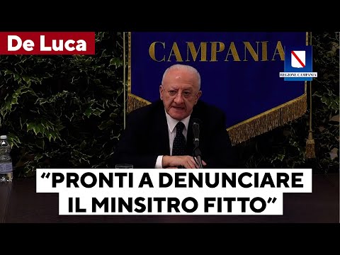 Campania, il presidente De Luca contro il governo: &quot;Sud calpestato. Pronti a denunciare Fitto&quot;