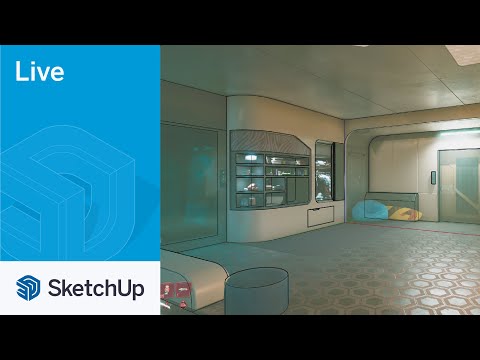 Modeling V's Apartment from Cyberpunk 2077 in SketchUp Live! Match Photo Time!