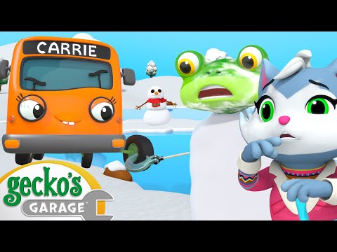 Frozen Lake Fiasco | Gecko's Garage Stories and Adventures for Kids | Moonbug Kids