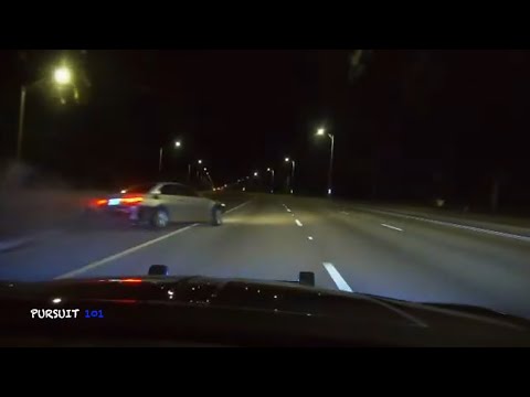 FHP TROOPER CRASHES AFTER PIT MANEUVER OF DRUNK FEMALE IN WILD HIGH SPEED CHASE!!