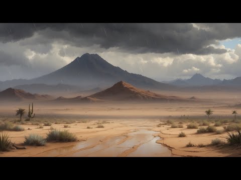 ✨Monsoon Desert Melody: Calming Rainstorm &amp; Distant Thunder for Deep Sleep and Focus