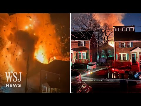 Watch: Explosion Destroys House in Arlington During Police Search | WSJ News