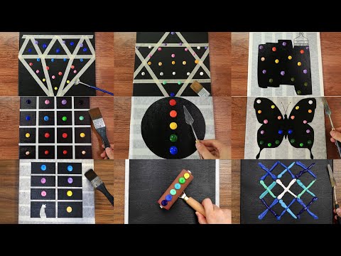 Black Canvas Acrylic Painting Compilation Special｜Satisfying Relaxing Video