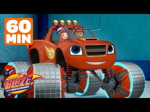 Blaze Uses MAGNET Power on his Wheels! 🧲 w/ AJ &amp; Gabby | 60 Minutes | Blaze and the Monster Machines