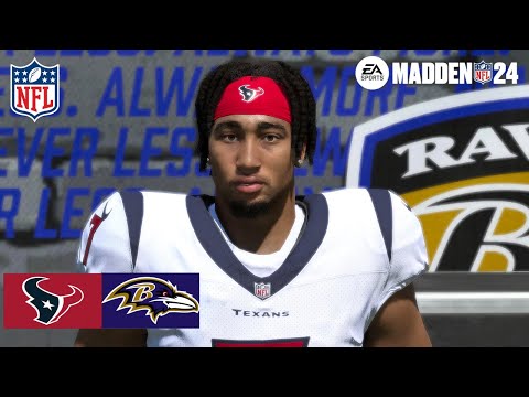 Madden 24 CJ Stroud Texans vs Lamar Jackson Ravens Week 1 Full Simulation 2023 PS5 4K Game Play