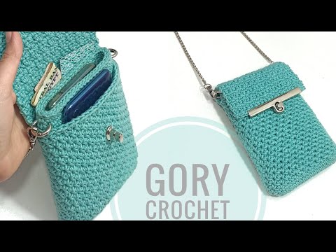 Crochet bag with three pockets easy for beginners