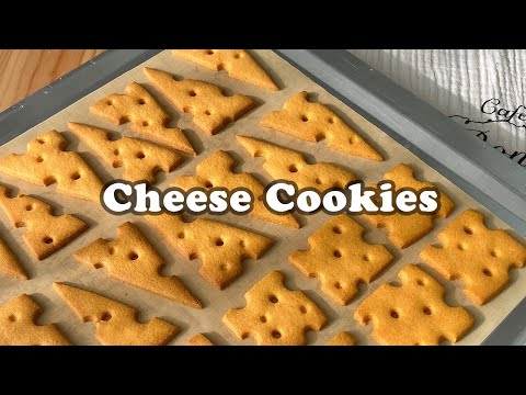 [10분이면 반죽 끝] 쿠키 커터 없이 황치즈 쿠키 만들기🧀 / 치즈 모양 쿠키 / Cheese Cookies / 홈베이킹 브이로그