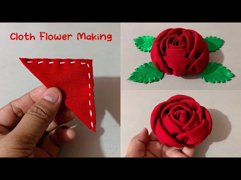 DIY: How to make an adorable fabric rose flower ~ in just 5 minutes! | DIY Flower