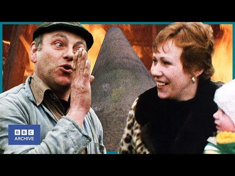 1979: FRED DIBNAH and his wife TOPPLE HUGE CHIMNEY with FIRE | Steeplejack | 1970s | BBC Archive