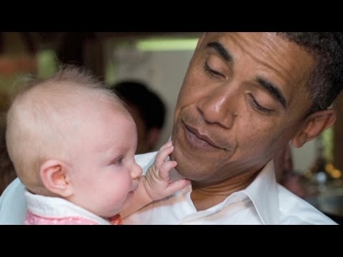 Obama embraces his youngest fans