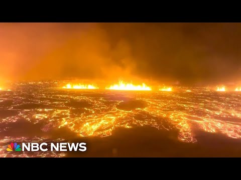 Massive volcanic eruption in Iceland threatening communities as lava spews