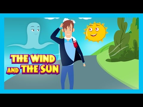 THE WIND AND THE SUN - Kids Hut English Stories || The Sun &amp; The Wind - Traditional English Story