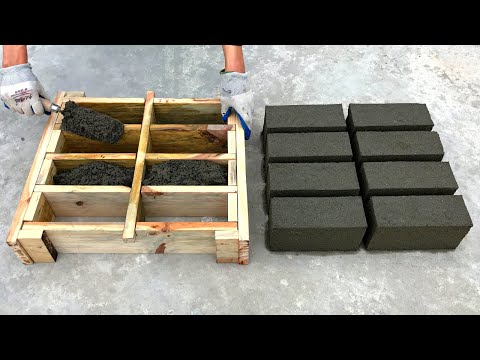 Produce many bricks for 1 cement brick mold made of wood