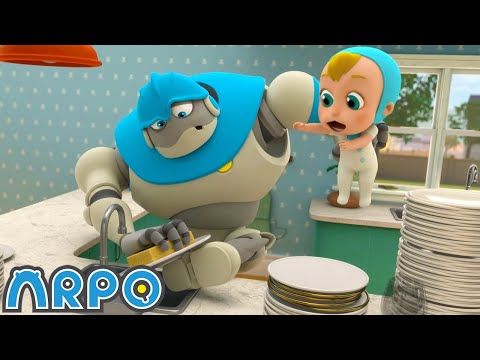 Cleaning Gone WRONG!!! | ARPO The Robot | Funny Kids Cartoons | Kids TV Full Episodes