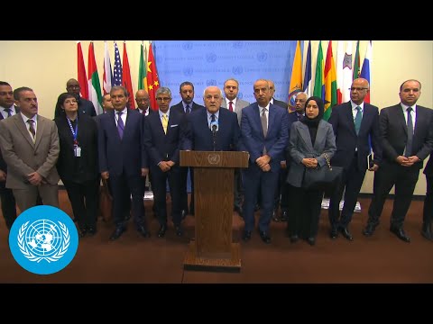 Palestine &amp; Arab Group on the Situation in Gaza - Media Stakeout | Security Council | United Nations