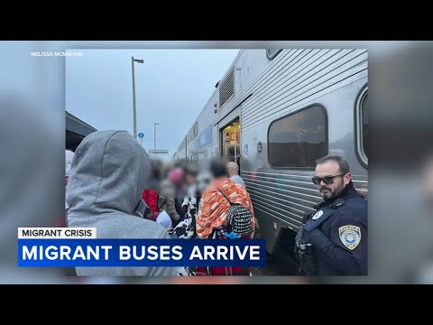 Suburban officials direct dozens of migrants to Chicago after bus drops them off at train station