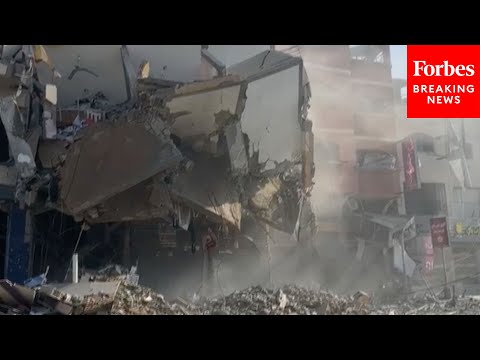 Buildings In Jabalia, Gaza, Are Destroyed By Israeli Airstrikes After Israel-Hamas Ceasefire Ends