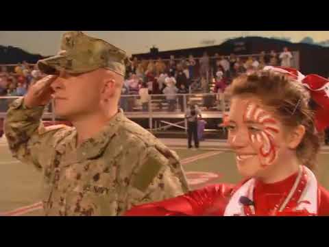 Military Father Surprises Cheerleader at Football Game