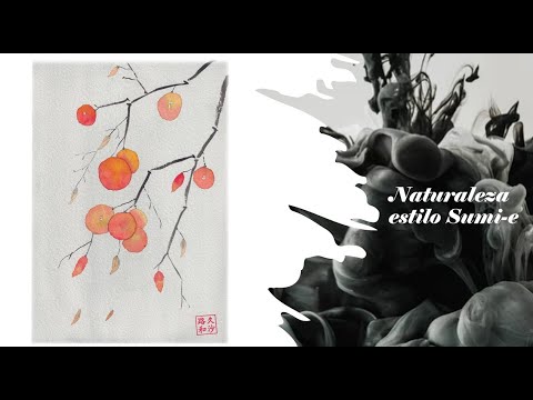 Pintar naturaleza, iniciaci&oacute;n estilo Sumi-e (Tinta y Acuarela)