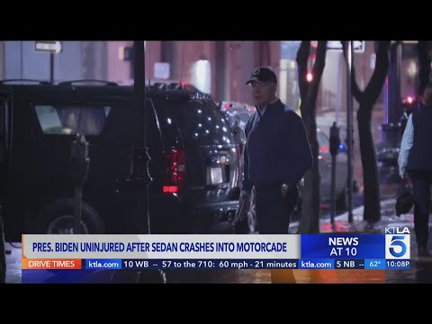 President Biden uninjured after sedan crashes into motorcade