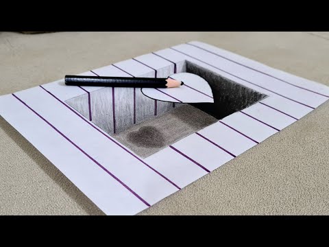 easy 3d drawing on paper 3 boyutlu &ccedil;izimler kolay 3d &ccedil;izim