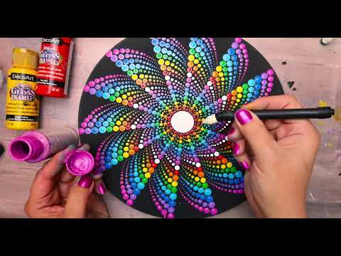 Dot Mandala PINWHEEL Design Step By Step Tutorial | Lydia May