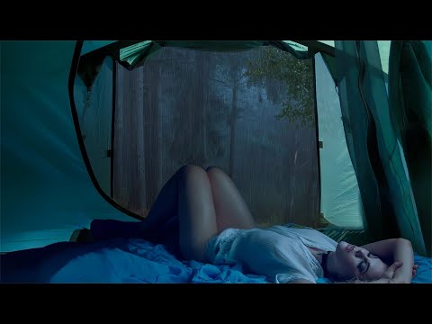 Overcome Stress Immediately with Heavy Rain sounds | Tent Camping in  the rain | White noise