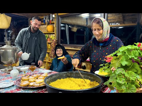 RURAL VILLAGE LIFESTYLE | AZERBAIJANI OLD GRANDMA COOKING UNIQUE DISH | CAUCASIAN COUNTRY LIFE