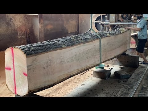 Sawmill Wood Skill - Amazing Fastest Biggest Oak Wood Sawmill Machine Work Inside Factory