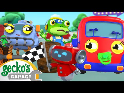 Baby Race Pit Stop | Gecko's Garage | Trucks For Children | Cartoons For Kids