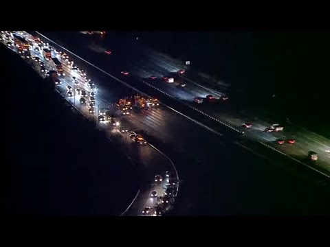 Sky9: Deadly pedestrian crash closes lanes of I-95 in Prince George's County