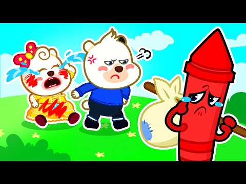 Sorry, Excuse Me! Bearee, Don't Be Angry | Crayons, Come Back Home! | Educational Videos for Kids