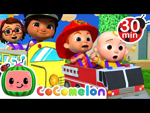 Wheels On The Bus Race | Nina's ABCs | CoComelon Songs for Kids &amp; Nursery Rhymes